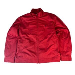Vintage Polo Ralph Lauren Harrington Full Zip Bomber Jacket Red Blue Pony Mens L